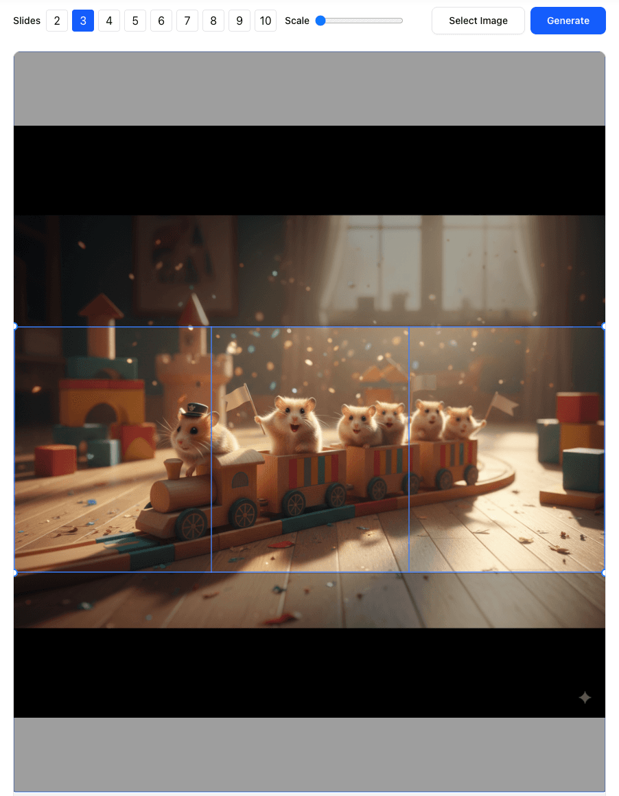Step 2: Choose the carousel slide count and adjust framing